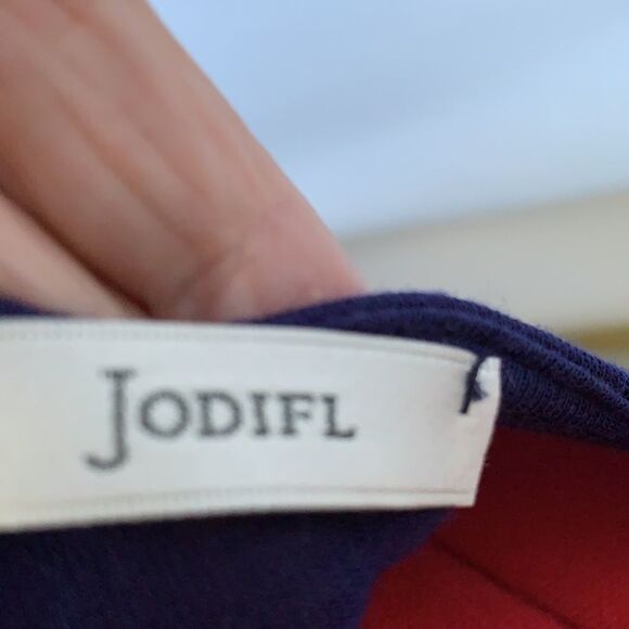 Jodifl Small navy blue tunic with white lace over sheer gray - Picture 8 of 10